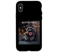 A Little Feral Raccoon Loves Donuts & Iced Coffee Case for iPhone X/XS