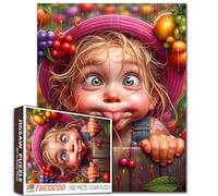 A Little Girl Makes Funny Faces Jigsaw Puzzles 1000 Pieces for Adults Naughty Little Girl Puzzles Unique Home Decor Gifts Best for Family Game Play Collection Relaxation Entertainment Activity