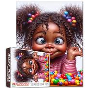 A Little Girl with Curly Hair and Hair Accessories Jigsaw Puzzles 1000 Pieces for Adults Naughty Girl Puzzles Challenging Family Activity Games Wall Decoration Relaxation Entertainment Activity