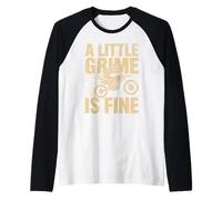A Little Grime is Fine Dirtbike Motocross Raglan Baseball Tee