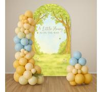 A Little Honey is On The Way Arch Backdrop, Woodland Bee Baby Shower Decorations, Forest Trees Arch Backdrop for Mommy to Bee Party and Gender Reveal Photo Booth (7.2FT)