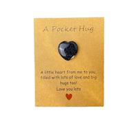 A Little Hug Crystal Cow Shaped Gift Card, Cute Animal with Inspirational Message, 2.7cm Heart Cow Dinosaur Penguin Charm (Black Heart)