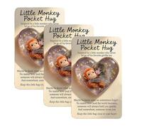 A Little Hug from Punch, Punch Monkey Pocket Hug with Gift Card, 2d Acrylic, A Tiny Symbol of Comfort, Cute Card for Mother, Family, Friend, Positive Emotional Support, Thanks and Cheer Up (3pcs)