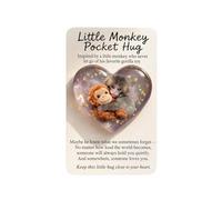 A Little Hug From Punch, Punch Monkey Pocket Hug with Inspirational Card, 2D Acrylic Emotional Support Collectible Token, A Tiny Symbol of Comfort, for Friends, Family and Loved Ones (1Pcs)