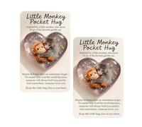 A Little Hug From Punch, Punch Monkey Pocket Hug with Inspirational Card, 2D Acrylic Emotional Support Collectible Token, A Tiny Symbol of Comfort, for Friends, Family and Loved Ones (2Pcs)
