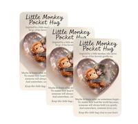 A Little Hug From Punch, Punch Monkey Pocket Hug with Inspirational Card, 2D Acrylic Emotional Support Collectible Token, A Tiny Symbol of Comfort, for Friends, Family and Loved Ones (3Pcs)