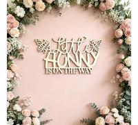 "A little Hunny is On The Way" Wooden Sign for Backdrop, Baby Shower Party Wall Sign Decoration, Honey Bee Themed Gender Reveal, Welcome Baby Party Balloon Arch