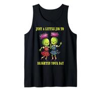 A Little Jig To Brighten Your Day Thistles Wearing Plaid Tank Top