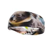 A Little Koala Basketball Fitness Elastic Headband, Unisex Sports Headband, Sports Running Cycling Yoga Sweat-Absorbent Band,