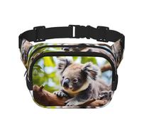 A Little Koala Square Double-Layer Waist Bag for Outdoor Activities Such as Sports, Travel, Hiking, Cycling