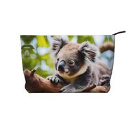 A little koala Women's corduroy cosmetic bag, portable zipper hand-held wallet, suitable for travel and daily storage of cosmetics,