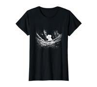 A Little Lamb in the Killer Silence Cute Serial Dog Value Graphic T-Shirt, Women, Black, M