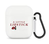 A Little Lipstick Always Helps Bluetooth Headset Cover Earbuds Case TPU Headphone Protective Compatible with Airpods 1/2 White-Color