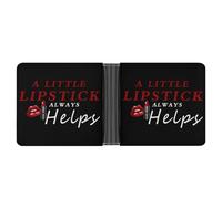 A Little Lipstick Always Helps Leather Wallets for Men Slim Bifold Wallet Credit Card Holder Front Pocket Wallets