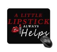 A Little Lipstick Always Helps Mouse Pad Portable Mousepad Square Computer Mouse Mat with Non-Slip Rubber Base 20 * 25cm
