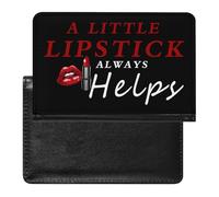 A Little Lipstick Always Helps Passport Holder Cover PU Leather Passport Wallet Organizer Protector Slim Travel Accessories
