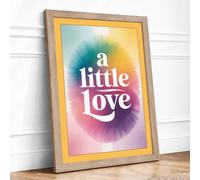 A Little Love Typography Framed Wall Art Print A1 (84.1×59.4cm) Oak, Wall