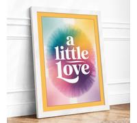 A Little Love Typography Framed Wall Art Print A1 (84.1×59.4cm) White,
