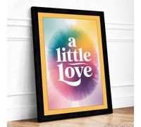 A Little Love Typography Framed Wall Art Print A3 (42×29.7cm) Black, Wall