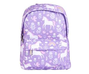 A LITTLE LOVELY COMPANY Backpack, 23.5 x 30 x 10 cm, Yellow, Children, for Toddlers, Polyester, 7 Litres, with Chest Strap, for Nursery and School, Purple, Small