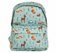 A Little Lovely Company Little Forest Friends Printed Backpack for Kids, 7 Liter Capacity, Green