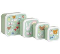 A LITTLE LOVELY COMPANY Set of 4 Lunch Boxes with Joy Design