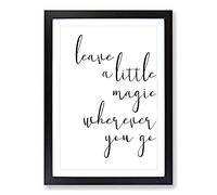 A Little Magic Typography Framed Print | A2 Black Framed Wall Art | Ready to Hang | Modern Positive Affirmations Picture | Living Room Bedroom Lounge Office