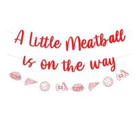 A Little Meatball Is on the Way Banner Garland Meatball Baby Shower Party Decorations Italian Spaghetti Hanging Decor for Women Italian Food Pasta Baby Shower Party Supplies