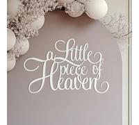 A Little Piece of Heaven Sign for Backdrop,Baby Shower Backdrop Wall Decorations for Baby Shower Decoration,Baptism or Gender Reveal Party Photo Booth Decor