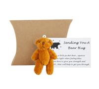 A Little Pocket Bear Hug, Anti-Anxiety Greeting Encourage Tiny Teddy Love Token Sending You Card and a Bear, Fun Animal Pocket Hug Token for Kid Women Friend Graduation Birthday Wedding Valentine's