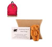 A Little Pocket Bear Hug, Pocket Hug Love Token Anti-Anxiety Tiny Teddy Sending You Thinking Of You Card Fun Worry Bear Cheer Up Get Well Soon Gifts for Friends Family Graduation Birthday, Brown