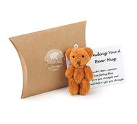 A Little Pocket Bear Hug, Sending You Pocket Hug Token, Cheer Up Thinking Of You Card Gifts for Women Kids, Miniature Plush Bear for Decoration and Comfort - Brown