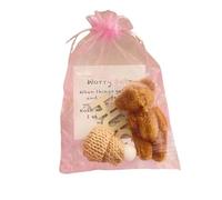A Little Pocket Bear Hug - Worry Bear Hug in a Bag,Mini Worry Bears with Inspirational Card,Handmade Mini Plush Teddy Bears in Box,Positive Gifts for Women Men, Get Well Soon Gifts for Kids