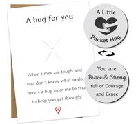 A Little Pocket Hug Coin Token Encouragement Long Distance Relationship Keepsake Coin Inspirational Gifts with Card Envelope Stainless Steel Pocket Coin for Family Friend Lovers