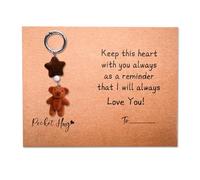 A Little Pocket Hug Gifts For Women Men, Stress Relieve Worry Bear With Positive Card Keep This Heart With You Always As A Reminder, Mini Animal Keyring Ornament Emotional Support For Friends Lovers