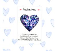 A Little Pocket Hug Heart with Pocket Hug Card Cute Pocket Hug Token Keepsake Ornament Gifts Special Present for Her Positivity Encourage Gift for Birthday Wedding Valentine Thanksgiving