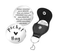 A Little Pocket Hug Keychain Pocket Hug Keyring Encouragement Gift Pocket Hug Token Keychain Bestie Gifts for Women Men Birthday Graduation Gifts Friendship Inspirational Support Gift for Best friend
