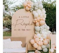 A Little Pumokin is On The Way Decal - Halloween Pumpkin Party Decorations,A Little Pumpkin is On Her Way Baby Shower Decor (Pumpkin Decal)