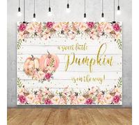 A Little Pumpkin is On The Way Backdrop Fall Autumn Baby Shower Photo Backdrops for Girls Baby Shower Newborn Child Party Decorations Banner Photo Booth Studio Props