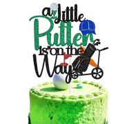 A little Putter is on the Way Cake Topper, Golf Theme Baby Shower Gender Reveal First Birthday Party Decorations Supplies, Sport Welcome Baby Player Cake Sign