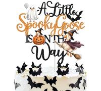 A Little Spooky Goose is on the Way, Halloween Ghost Spooky Goose Baby Shower Gender Reveal Cake Decor