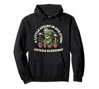 A Little Spring In Our Steps Gardening Frog Ostara Blessings Pullover Hoodie