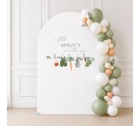A Little Sprout is On The Way Baby Shower Arch Backdrop Cover, Garden Vegetable Clothesline Party Background, Boho Fabric Arch Cover Fit Stand (Little Sprout,6FT)