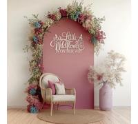 A Little Wildflower is on Her way Sign for Backdrop, Wooden Flower Baby Shower Wall Decoration, Floral Theme Gender Reveal Girl or Boy Baby Shower Decal Sign