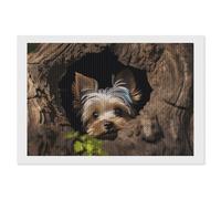 A Little Yorkshire Terrier 5D Diamond Painting Kits for Adults 8"x12" DIY Drill Diamond Art Kits Arts And Crafts for Beginners Sparkling Home Wall Decor Painting for Living Room Bedroom (No Frame)