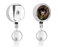 A Little Yorkshire Terrier Badge Holder with Retractable Reel, Stainless Steel Badge Clip, Heavy Duty ID Card Holder for Work, Nurse, Teacher & Security