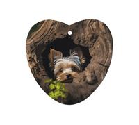 A Little Yorkshire Terrier Car Air Freshener Hanging, Long Lasting Scented Car Aromatherapy Tablets, Love form Fragrance Scented Cards for Vehicles, Bedroom, Wardrobe Black-style