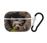 A Little Yorkshire Terrier for Airpod Pro Case Cover Hard Shell Full Drop Protection Cover with Keychain Compatible with AirPod Pro 2nd/1st Generation, Front LED Visible,White