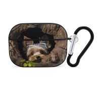 A Little Yorkshire Terrier for Airpod Pro Case Cover Hard Shell Full Drop Protection Cover with Keychain Compatible with AirPod Pro 2nd/1st Generation, Front LED Visible,Black