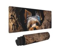 A Little Yorkshire Terrier Gaming Mouse Pad Extended XXL Mouse Mat with Stitched Edges Non-Slip Long Desk Pad 12x31.5in Large Desk Mat for Keyboard Home Office Gaming Work